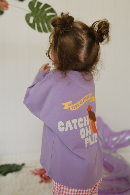 Mermaid graphic long sleeve tee back view