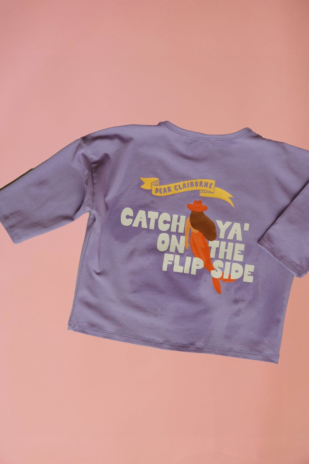 Mermaid graphic long sleeve tee purple shirt
