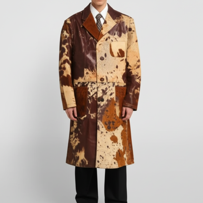 Cavalli Mens cowhide coat full front view