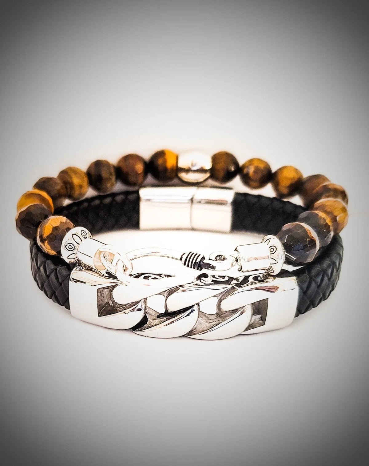 Mens tiger eye rings natural stone design