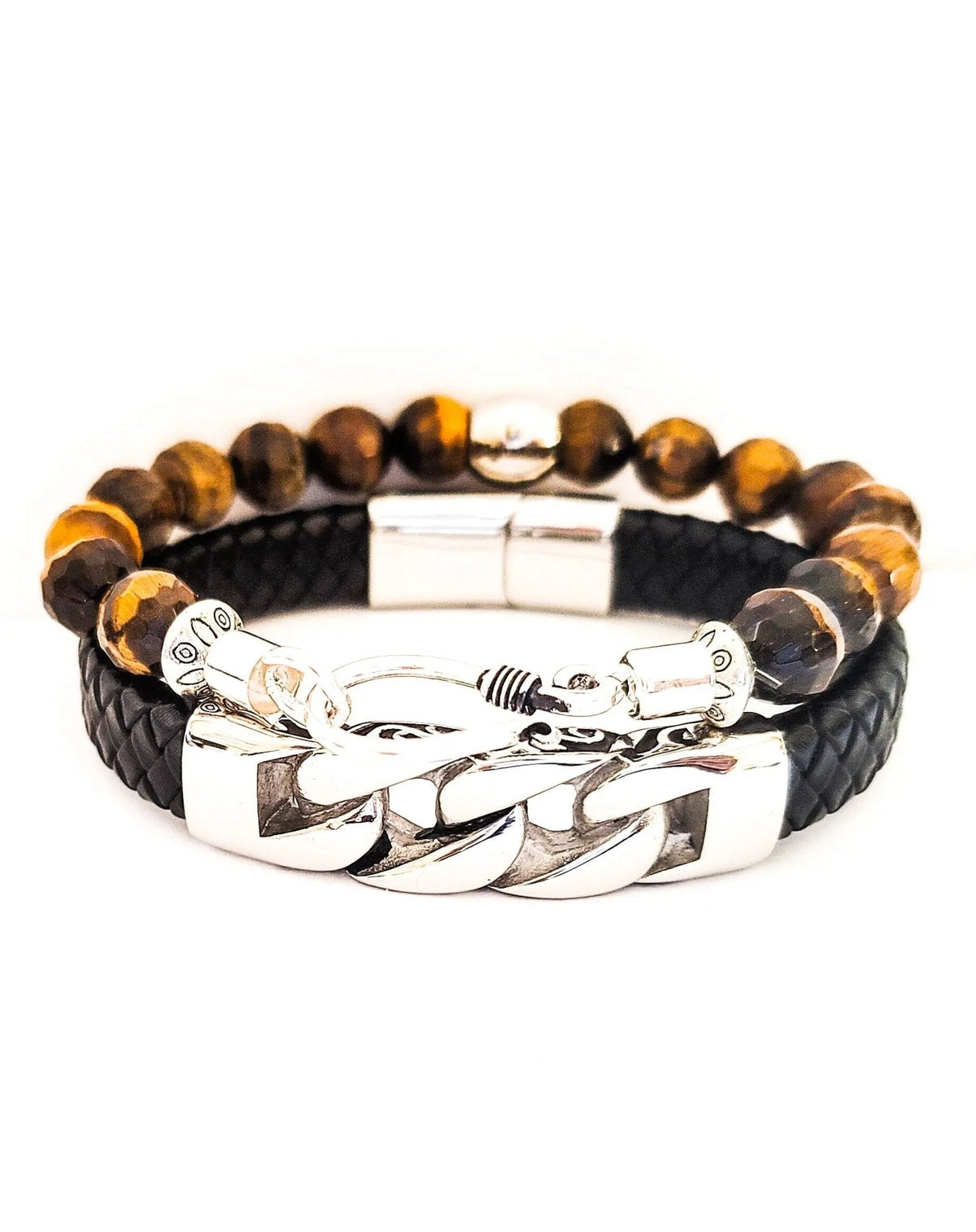 Mens tiger eye rings silver and tiger eye detail