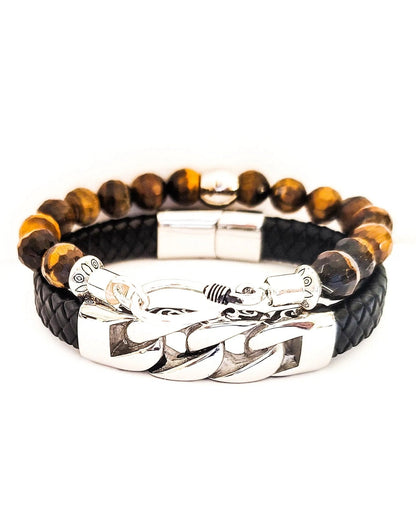 Mens tiger eye rings silver and tiger eye detail